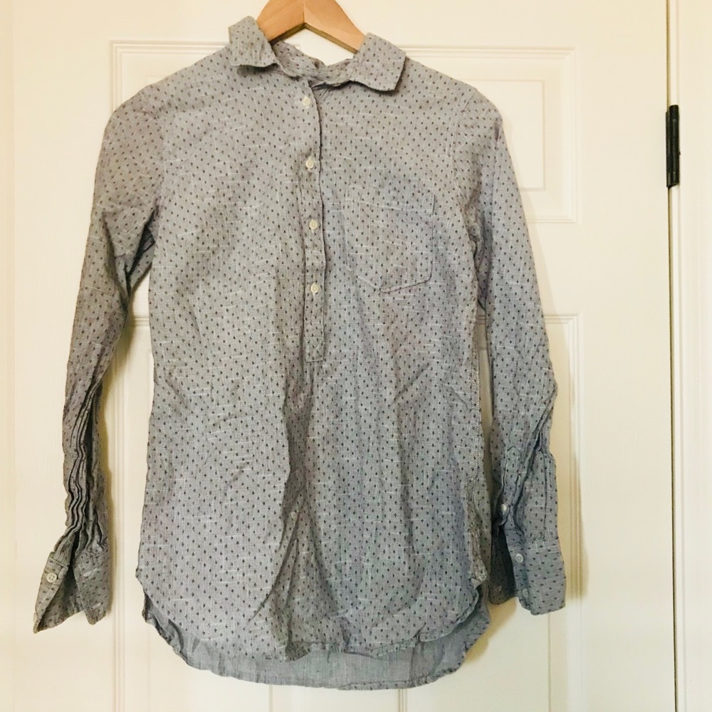Gray-blue button down shirt